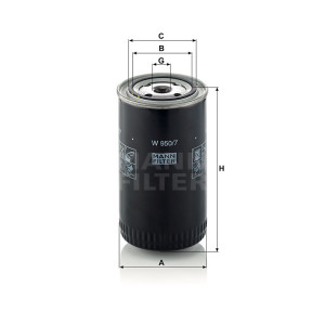 Фильтр масляный MANN-FILTER W 950/7